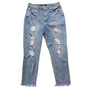 Hollister Distressed Curvy Ultra High-rise Mom Jeans Size 13